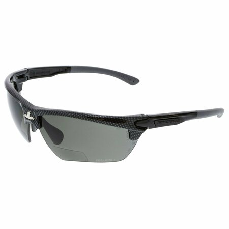 MCR SAFETY Glasses, Dominator DM3 Polarized 1.5 Gray MAX36 DM3H15GZDC
